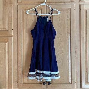 Low Cut Navy Blue Dress size medium (6)